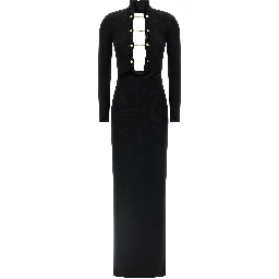 Black Viscose Long Dress