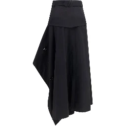 Black Cotton Long Skirt