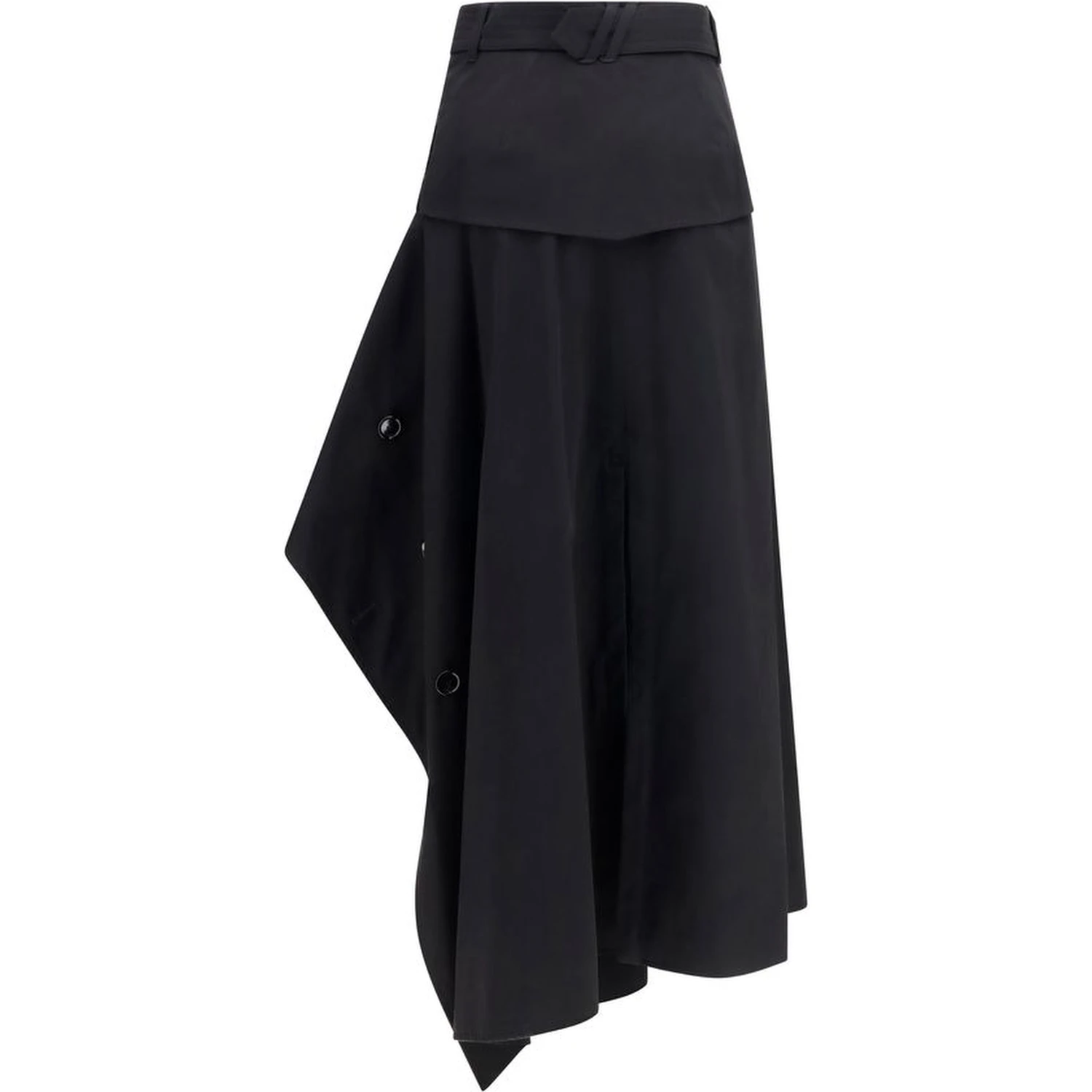 Black Cotton Long Skirt