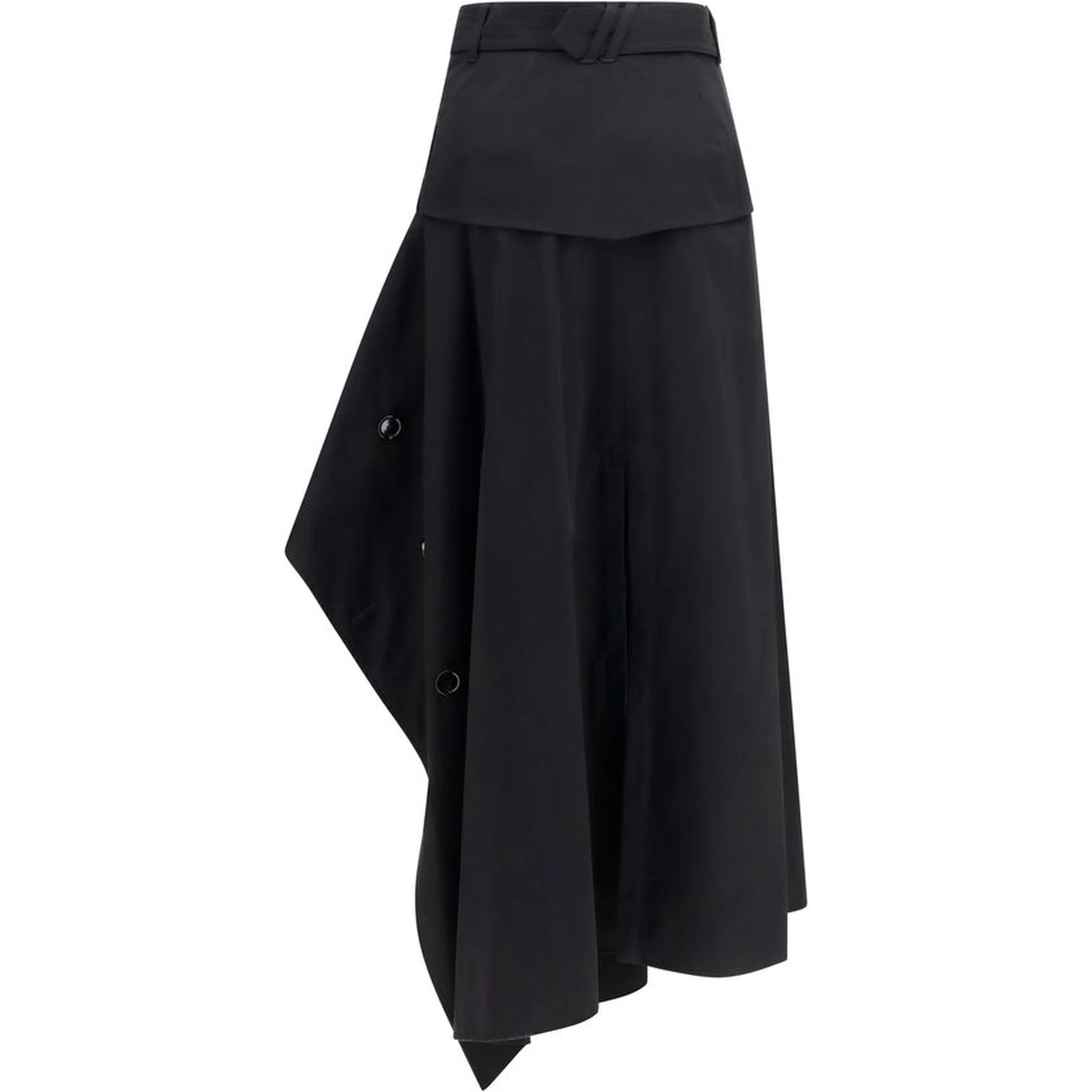 Black Cotton Long Skirt