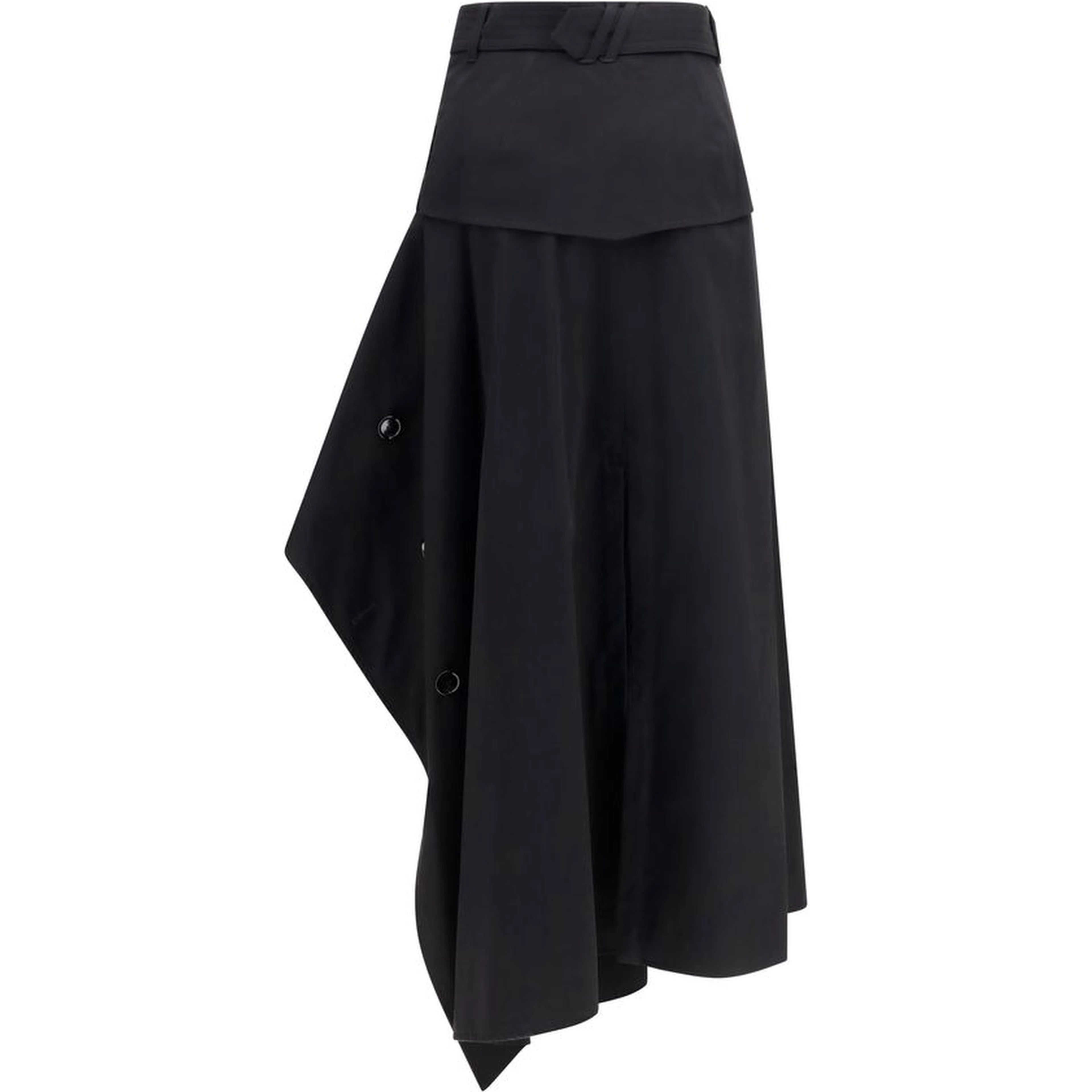 Black Cotton Long Skirt