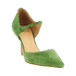 Bicolor Goatskin Mid Heel Pumps