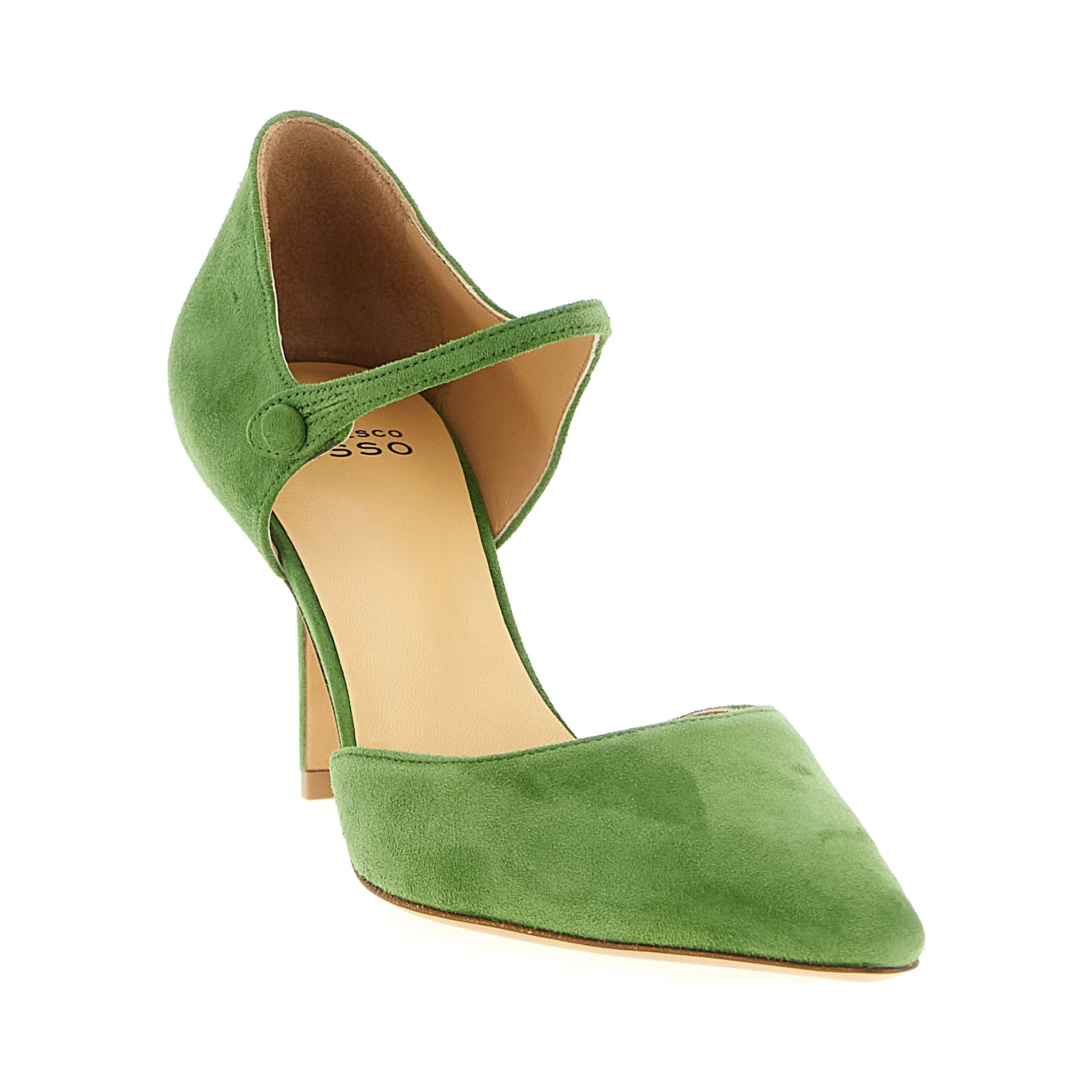 Bicolor Goatskin Mid Heel Pumps