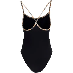 Black Elastane One-Piece Swimsuit