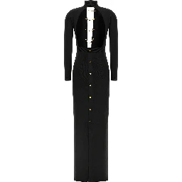 Black Viscose Long Dress