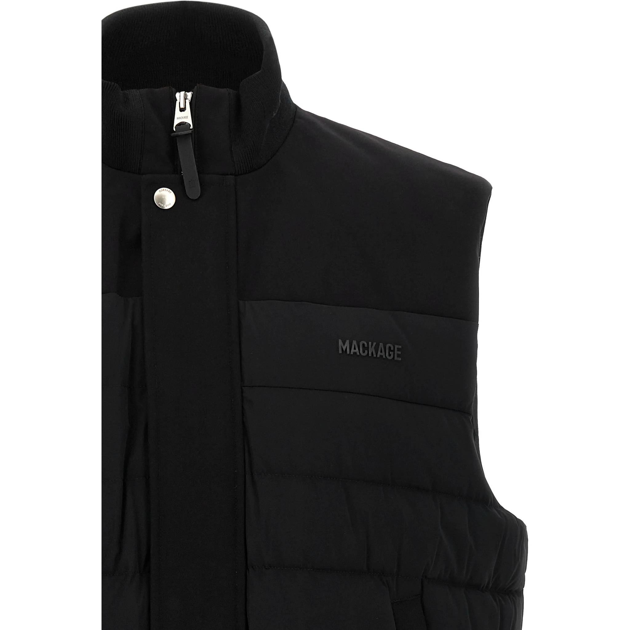 Black Nylon Sleeveless Jacket