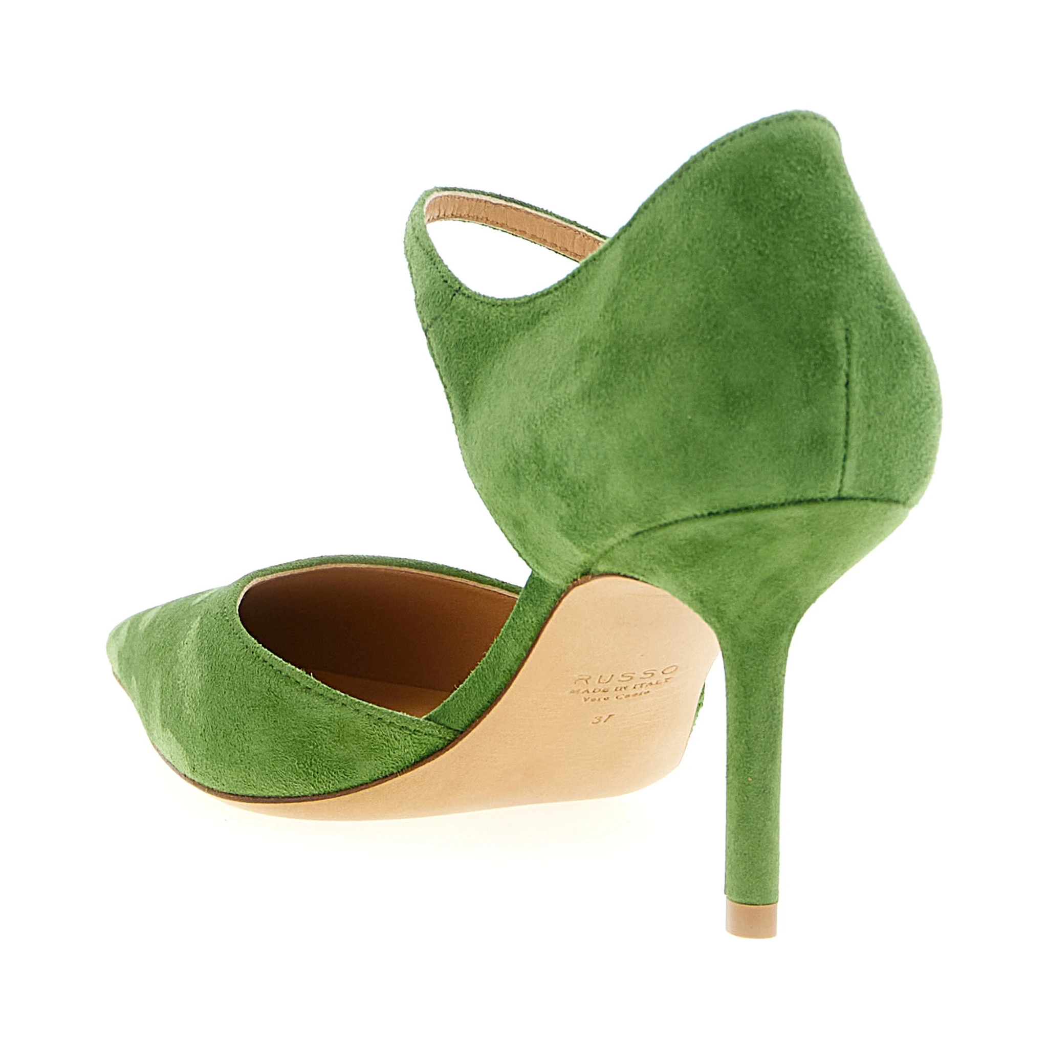 Bicolor Goatskin Mid Heel Pumps