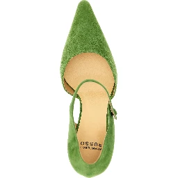 Bicolor Goatskin Mid Heel Pumps
