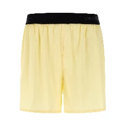 Bicolor Silk Bermuda Shorts