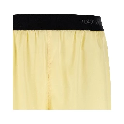 Bicolor Silk Bermuda Shorts
