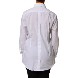 White Cotton Tuxedo Bib Long Sleeve Dress Shirt