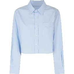 CROPPED SHIRT W EMBROIDERED LOGO