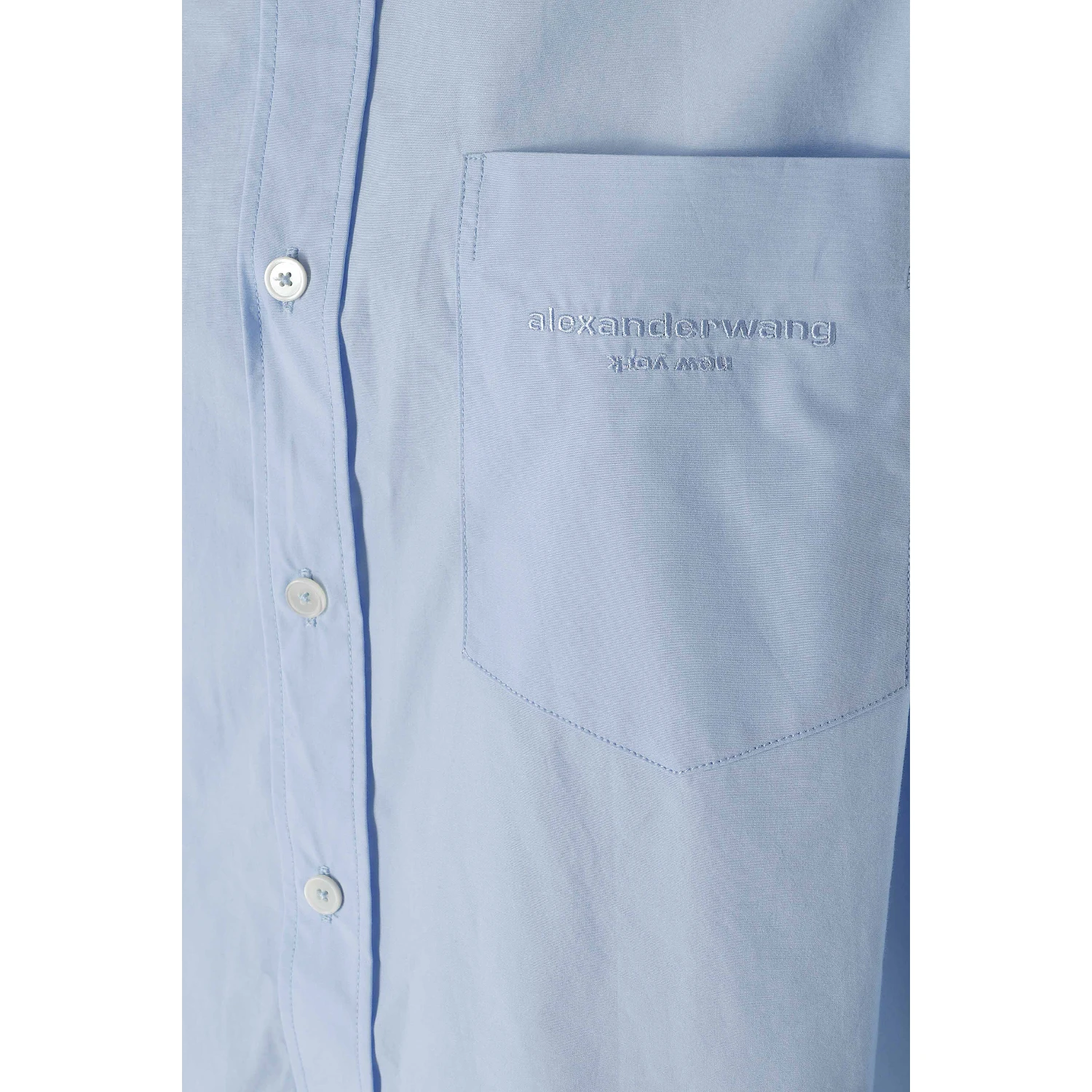 CROPPED SHIRT W EMBROIDERED LOGO