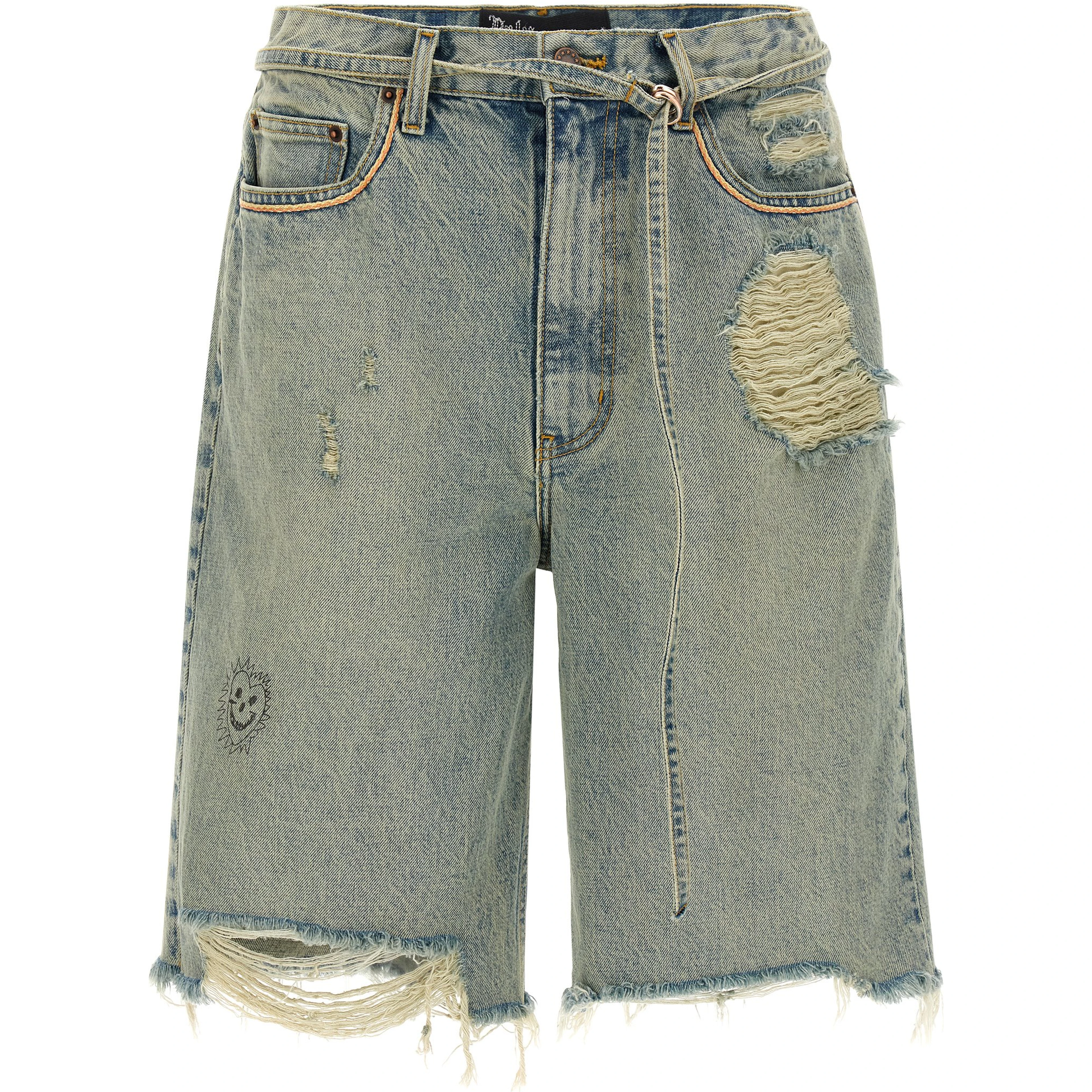 Blue Cotton Bermuda Shorts