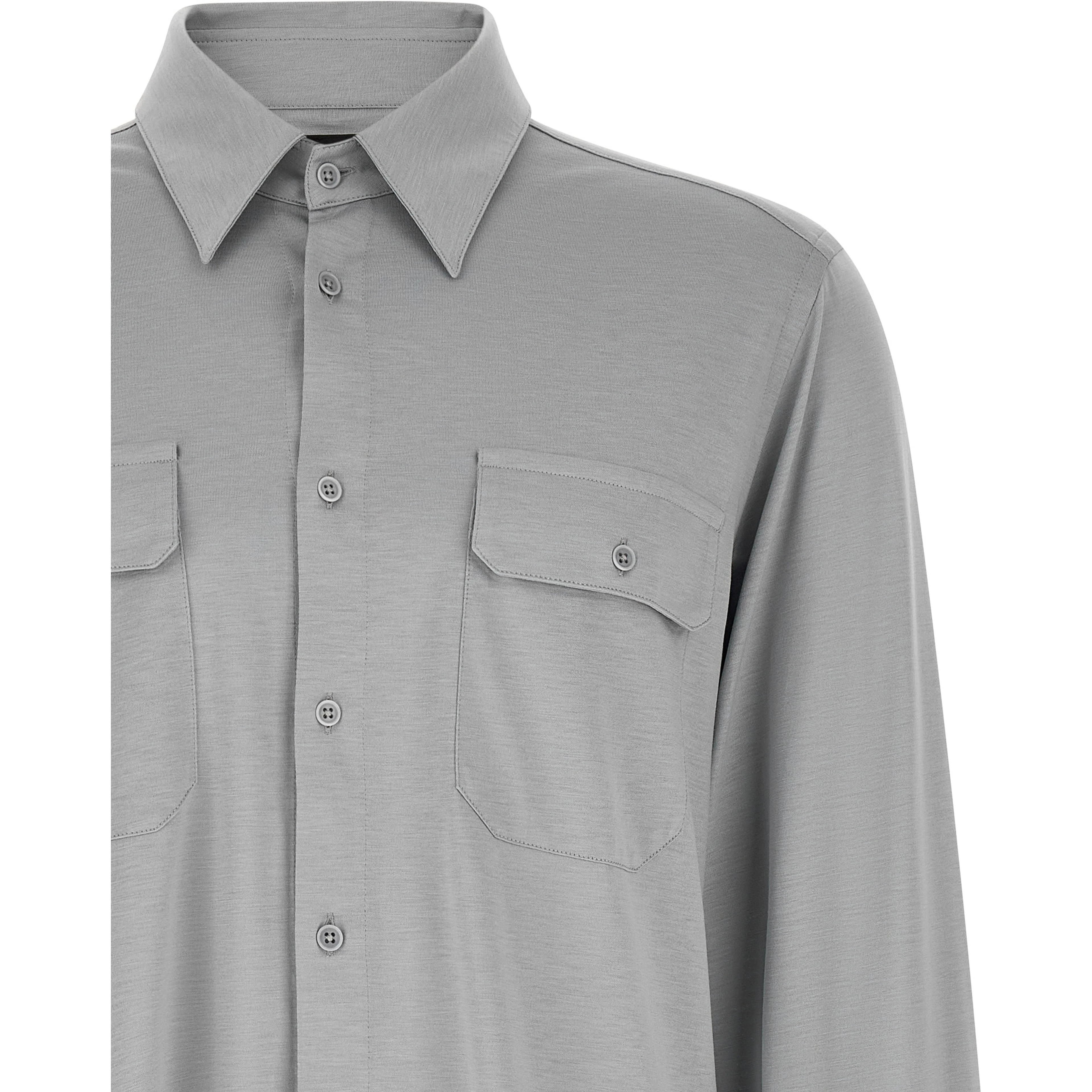 Gray Silk Blouse