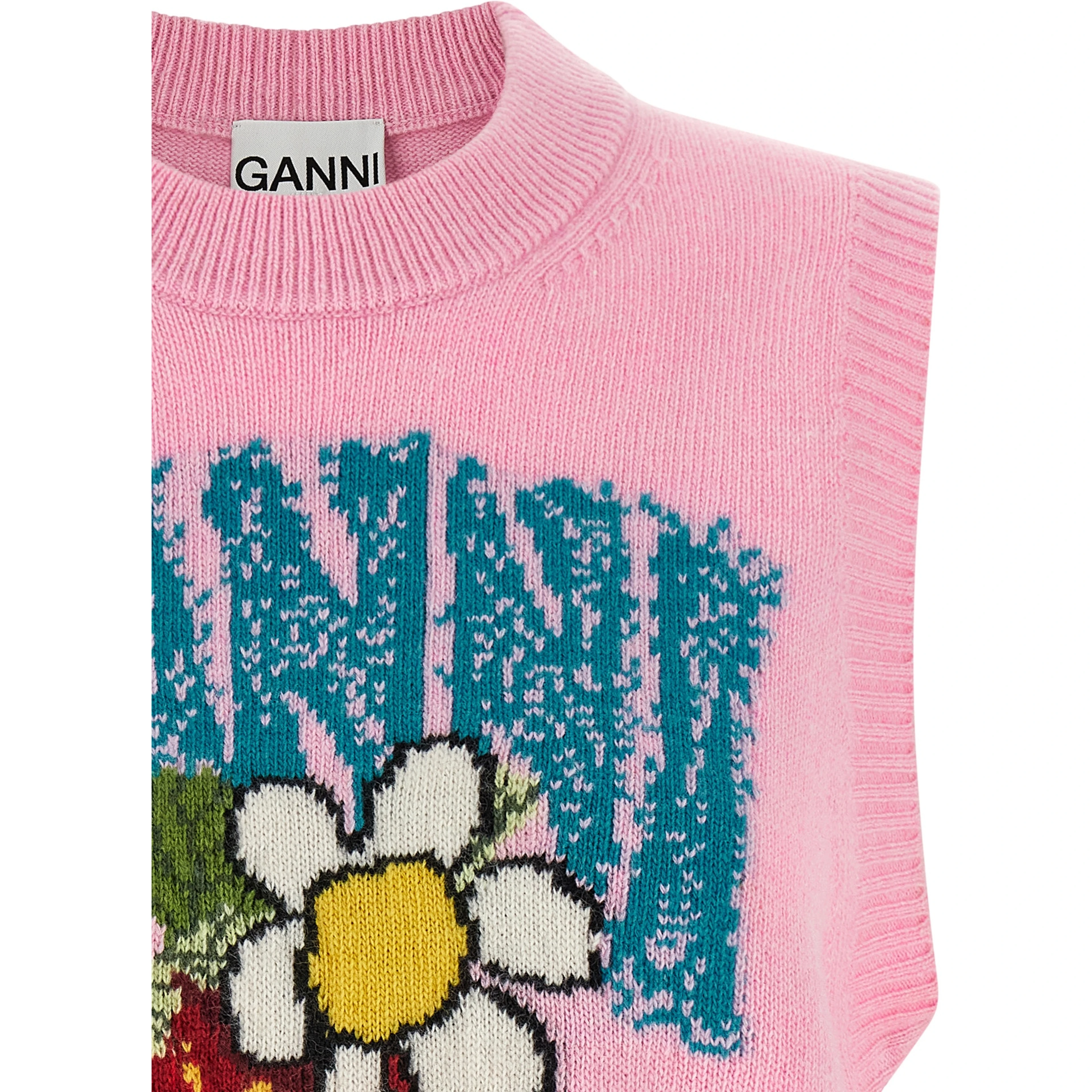 Multicolor Wool Sleeveles Sweater