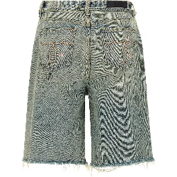 Blue Cotton Bermuda Shorts