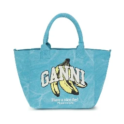 Blue Recycled Cotton Shoulder Bag