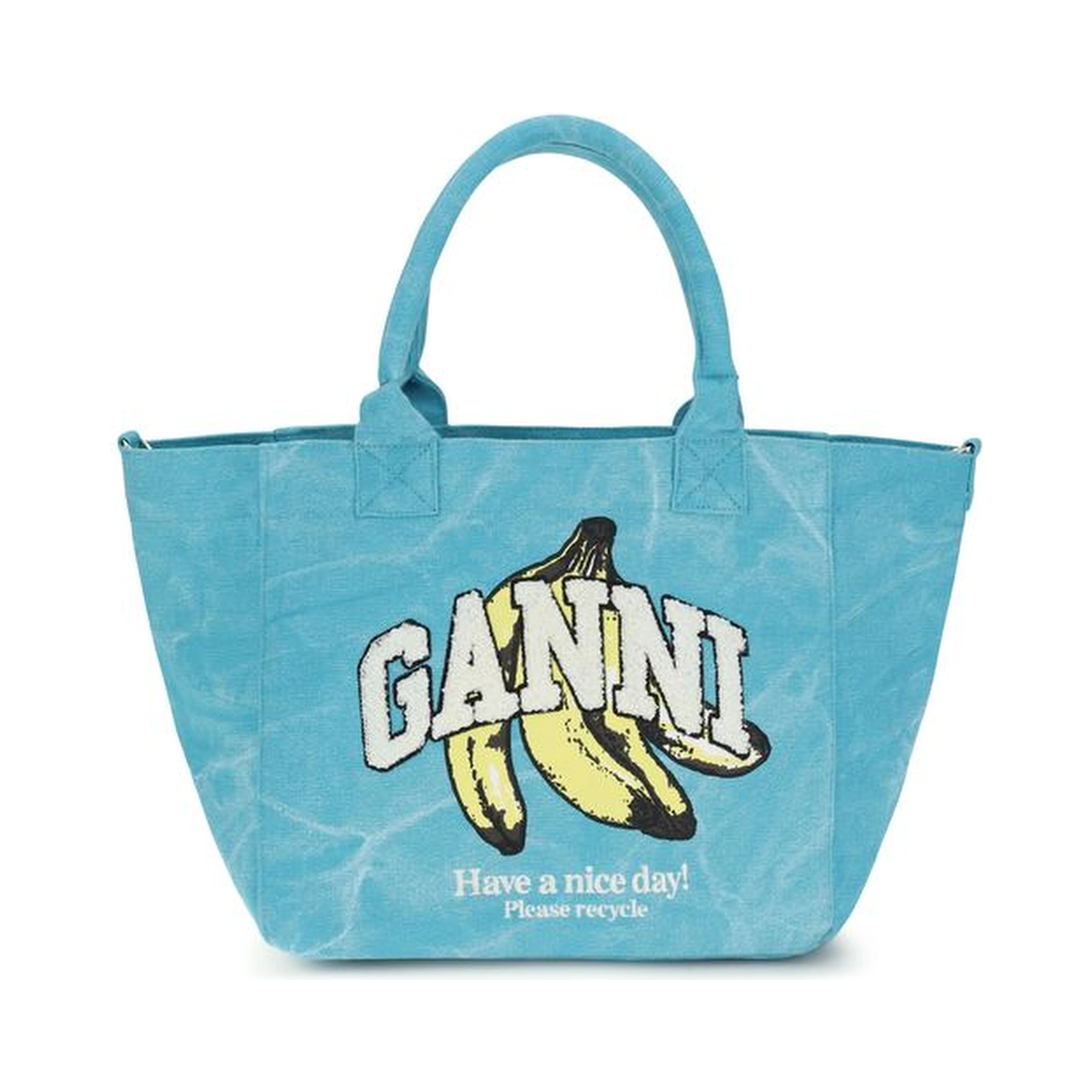 Blue Recycled Cotton Shoulder Bag