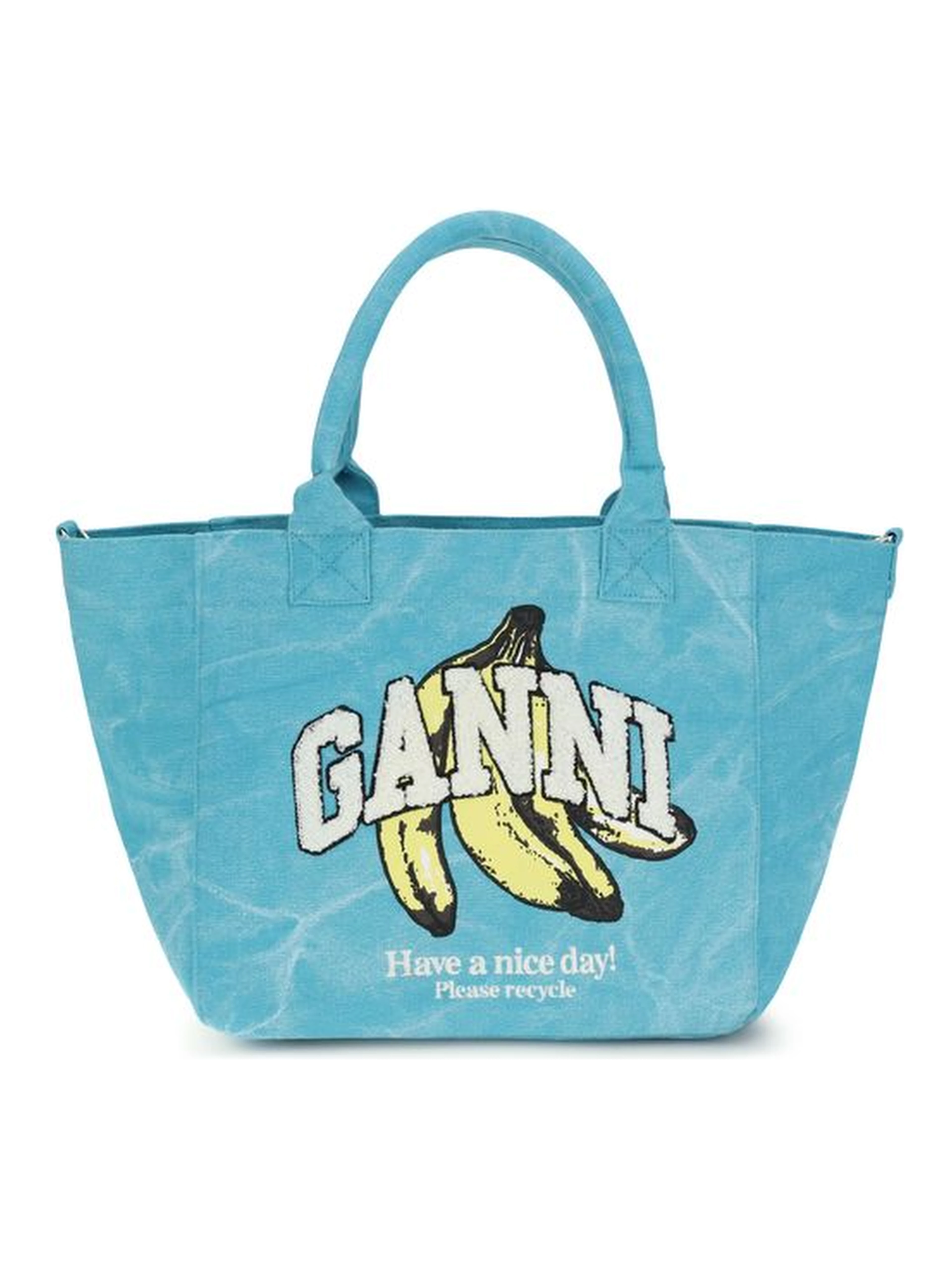 Blue Recycled Cotton Shoulder Bag