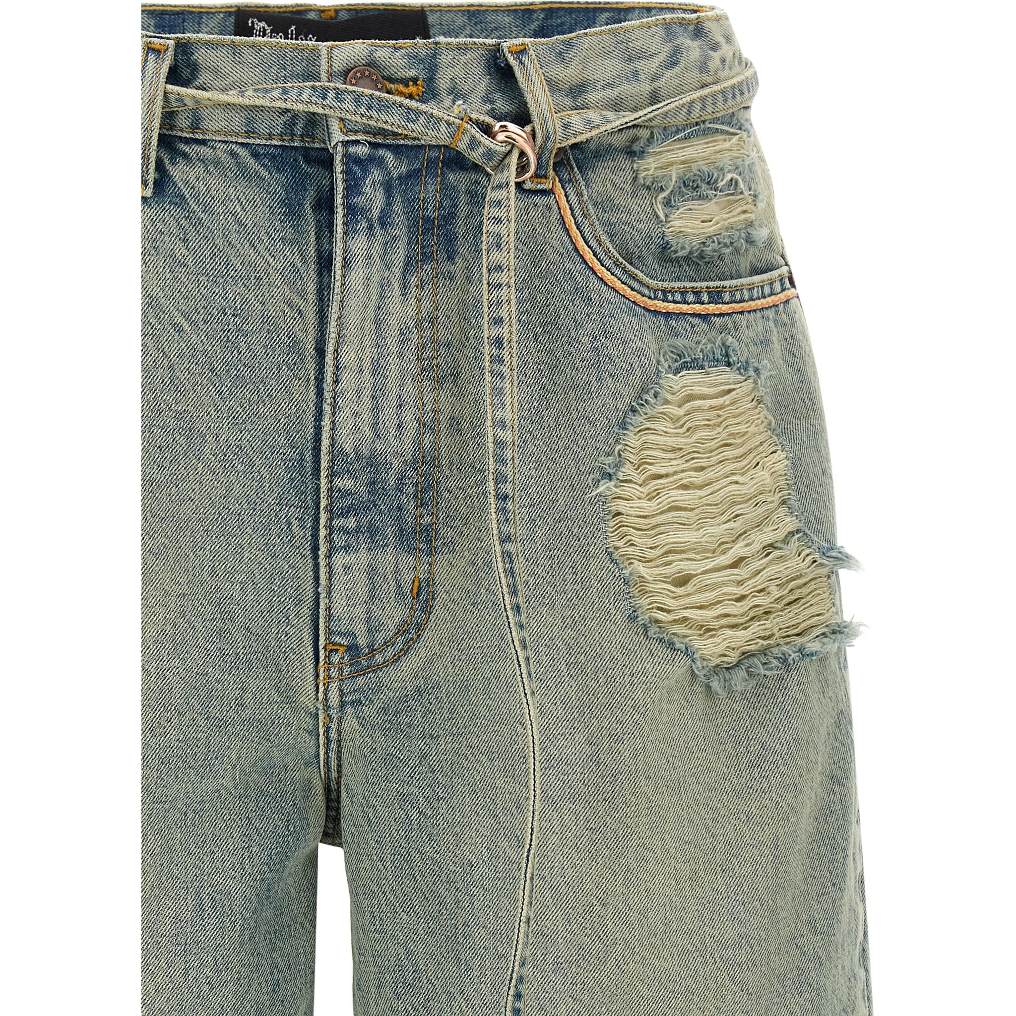 Blue Cotton Bermuda Shorts