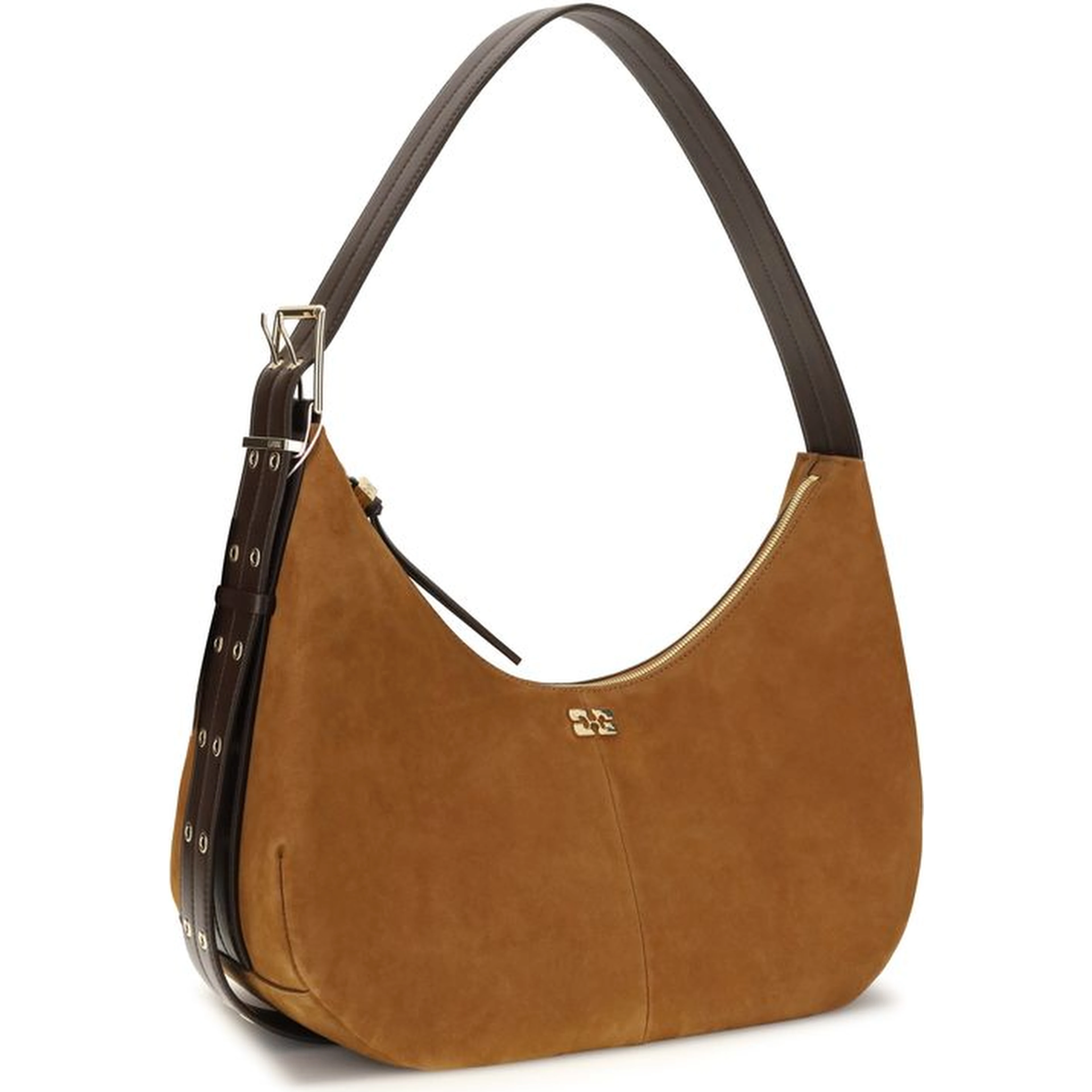 Brown Recycled Polyester Shoulder Bag