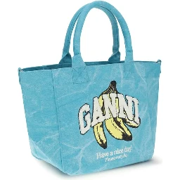 Blue Recycled Cotton Shoulder Bag