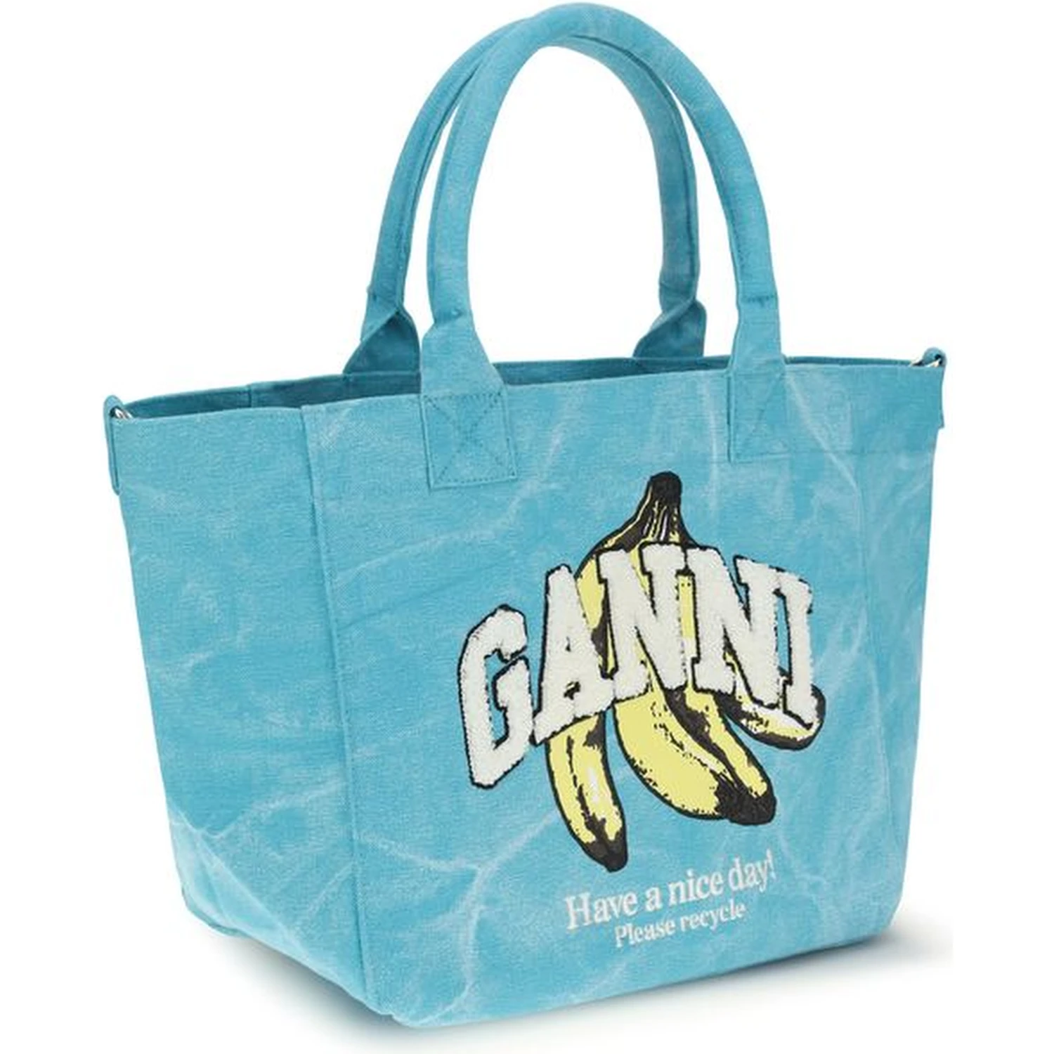 Blue Recycled Cotton Shoulder Bag