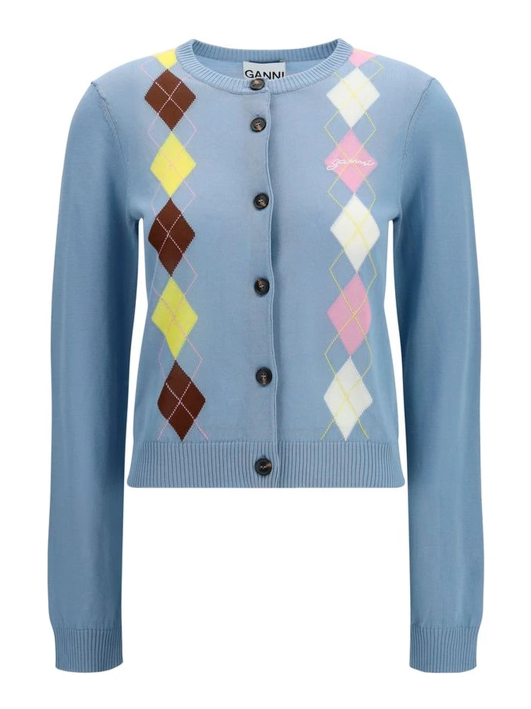 Blue Cotton Cardigan