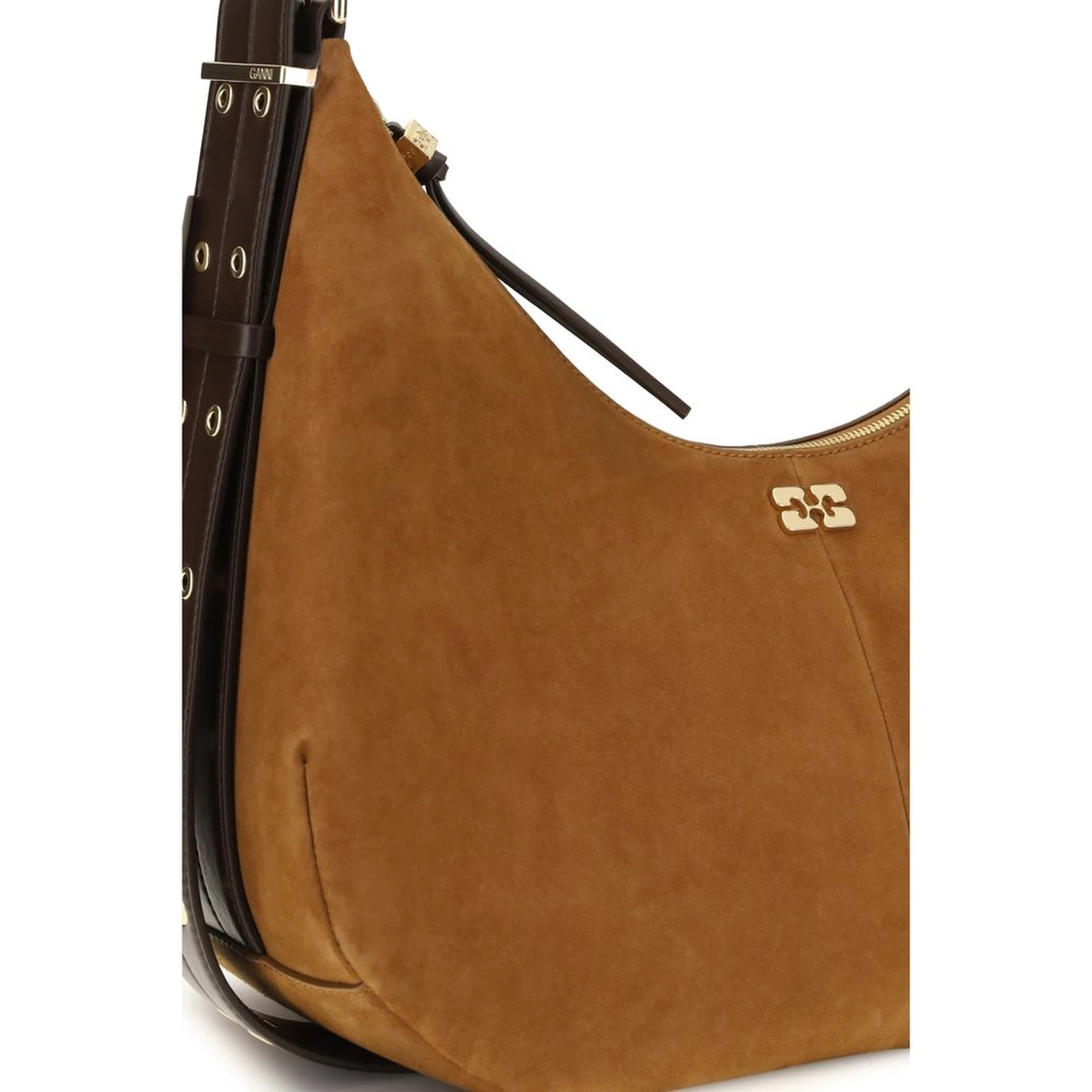 Brown Recycled Polyester Shoulder Bag