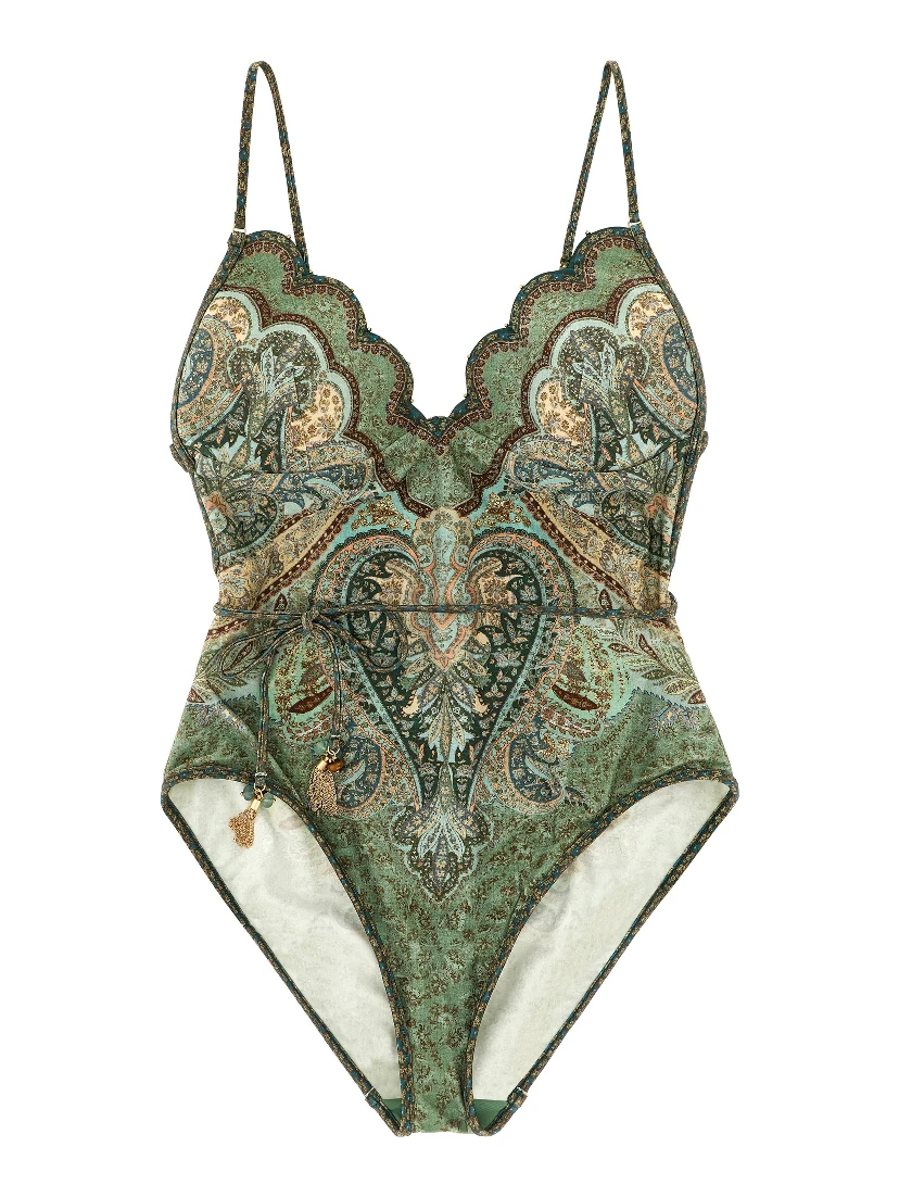 Bicolor Polyamide One-Piece Swimsuit