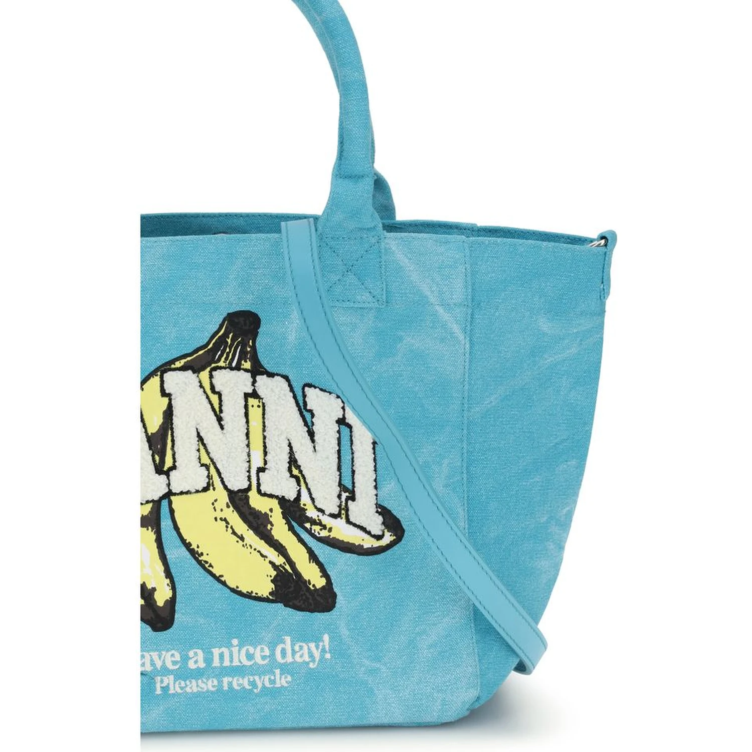 Blue Recycled Cotton Shoulder Bag