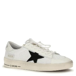 White Calf Leather Bos Taurus Sneakers