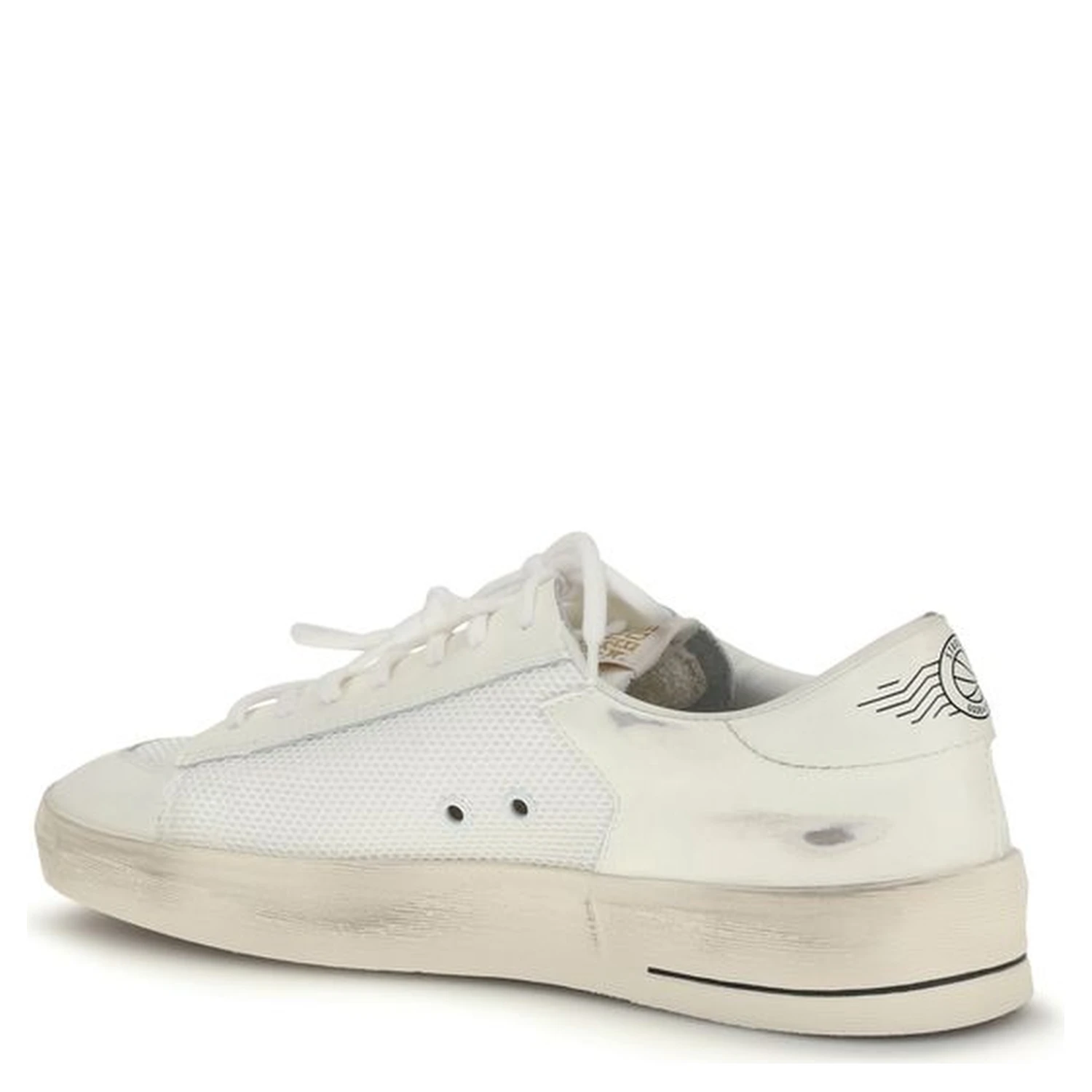 White Calf Leather Bos Taurus Sneakers