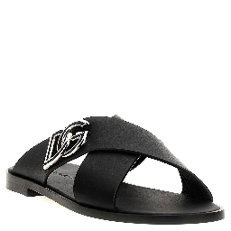 Black Calfskin Slides