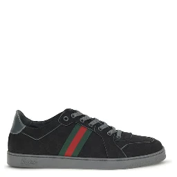 Black Fabric Athletic Sneakers