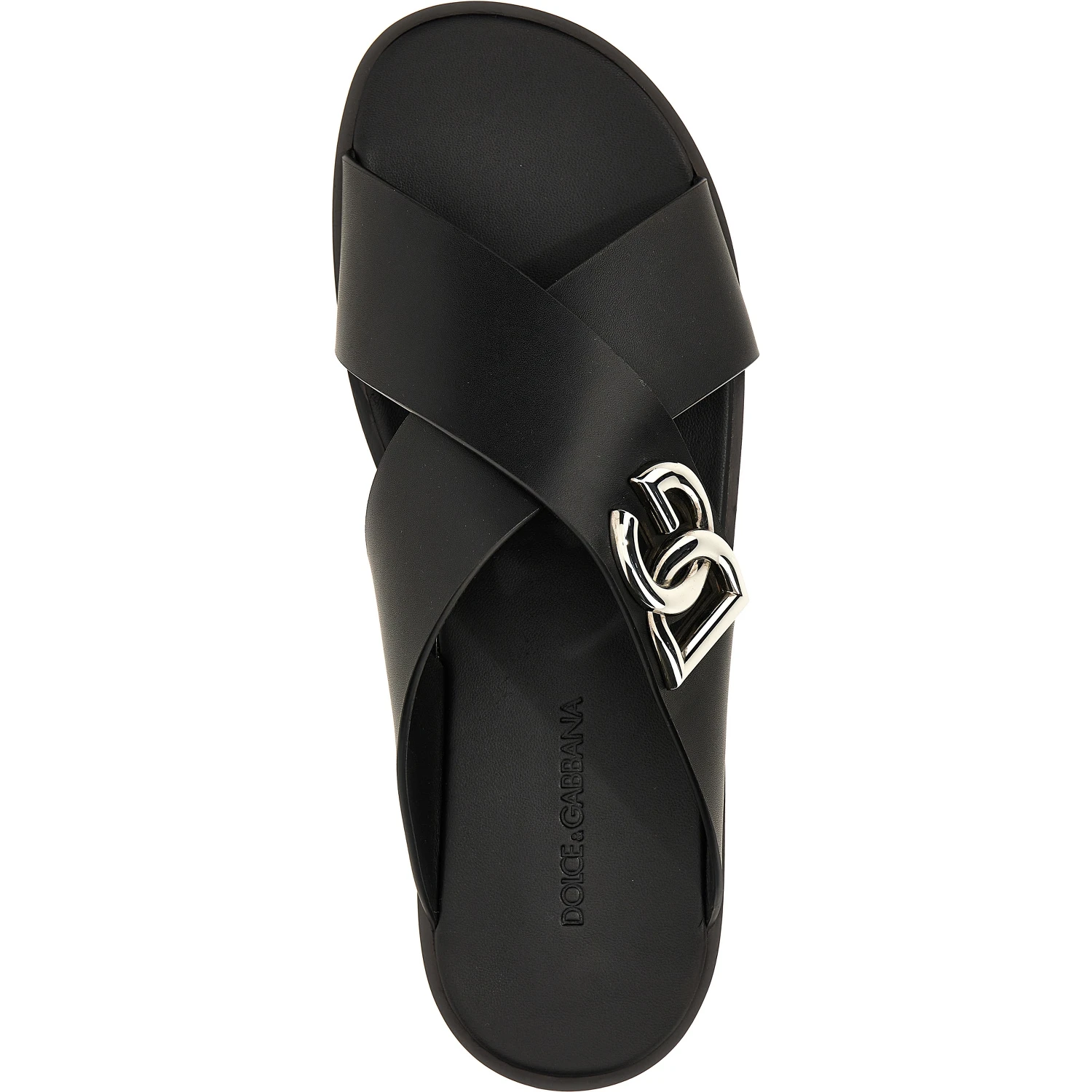 Black Calfskin Slides