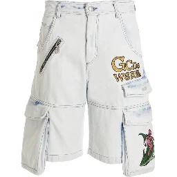 Blue Cotton Bermuda Shorts