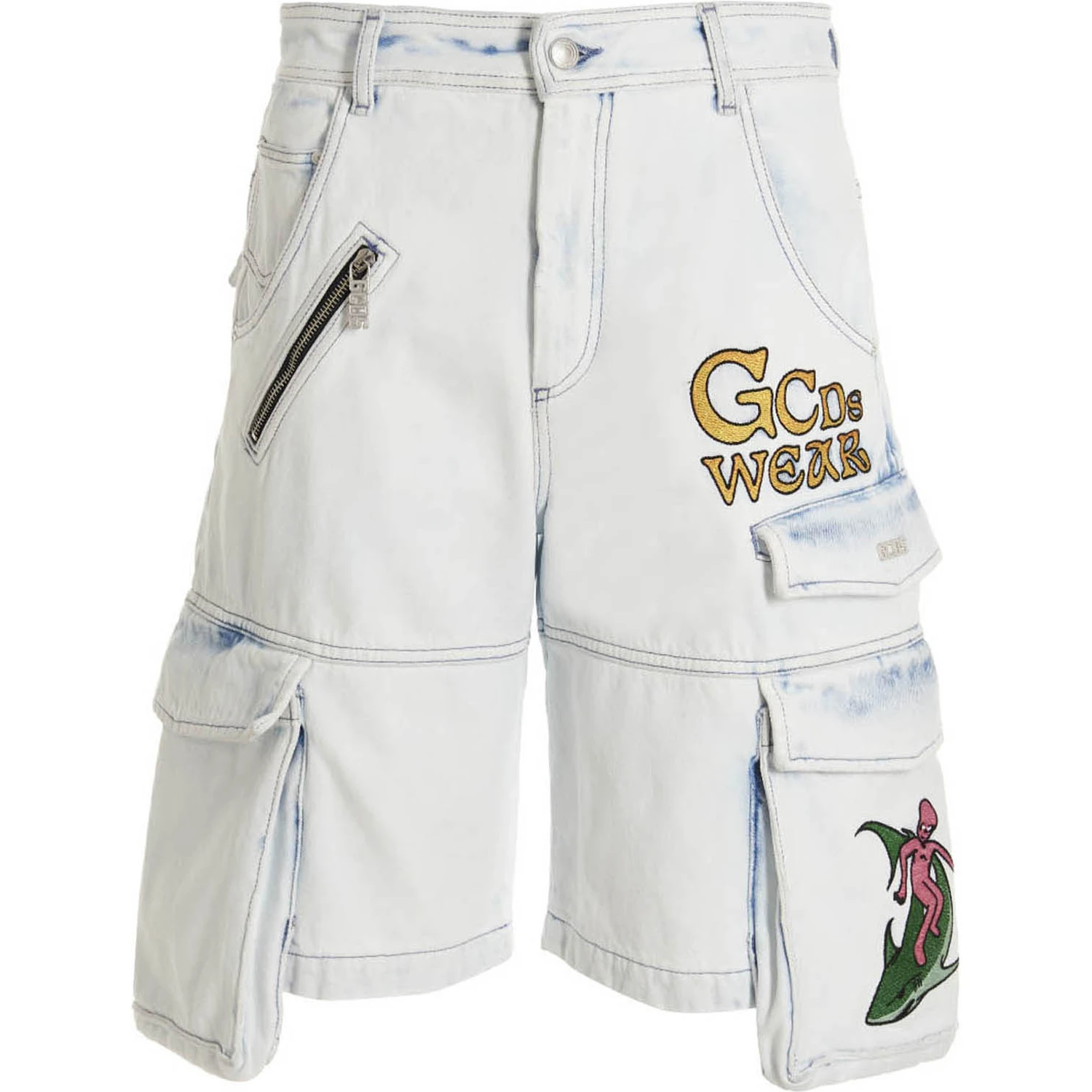 Blue Cotton Bermuda Shorts