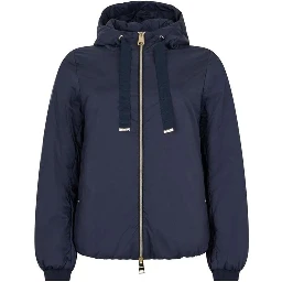 Blue Polyamide Full-Length Jacket
