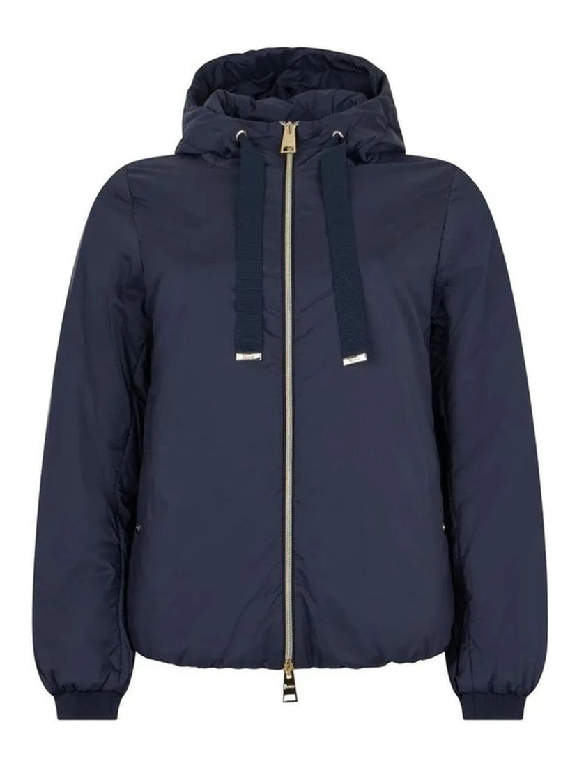 Blue Polyamide Full-Length Jacket