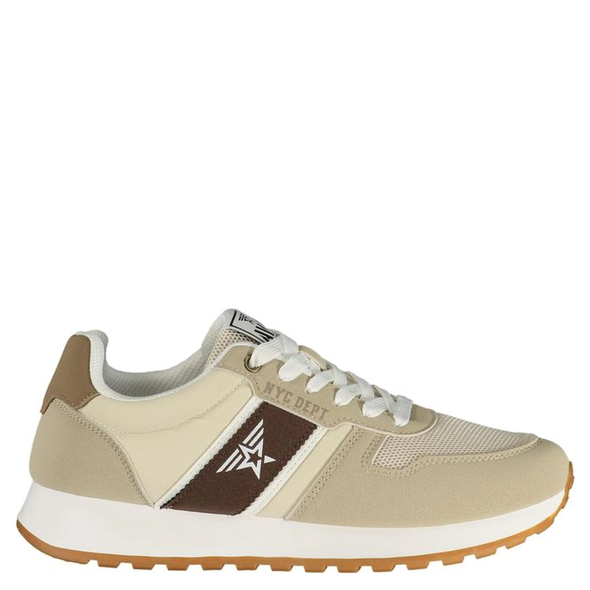 Beige Polyester Mens Sneaker