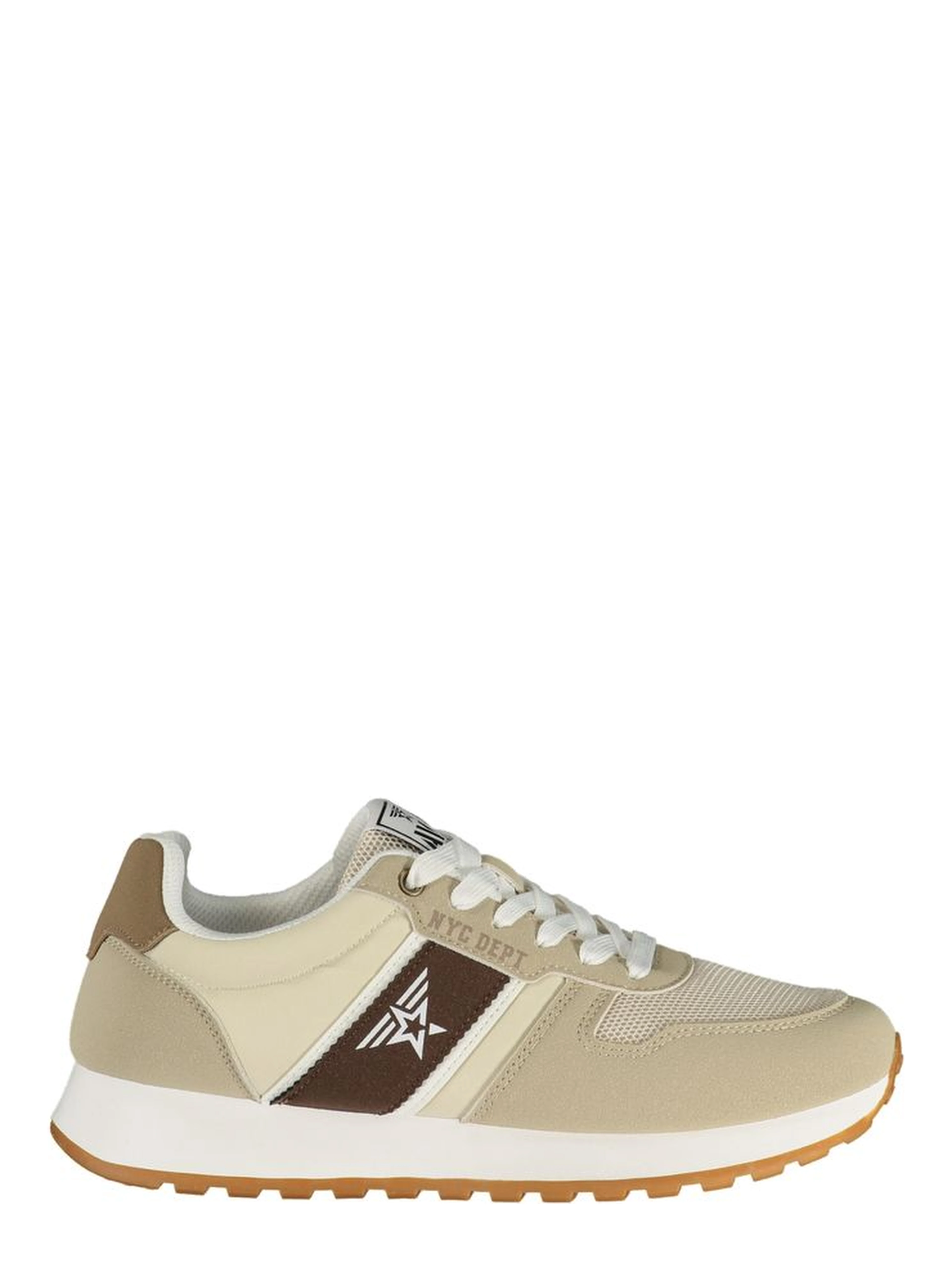 Beige Polyester Mens Sneaker