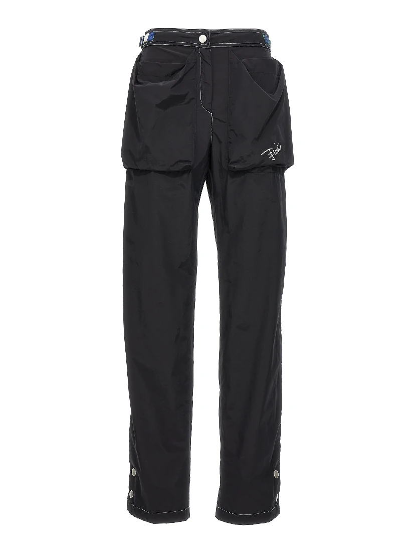 Black Polyamide Casual Pants