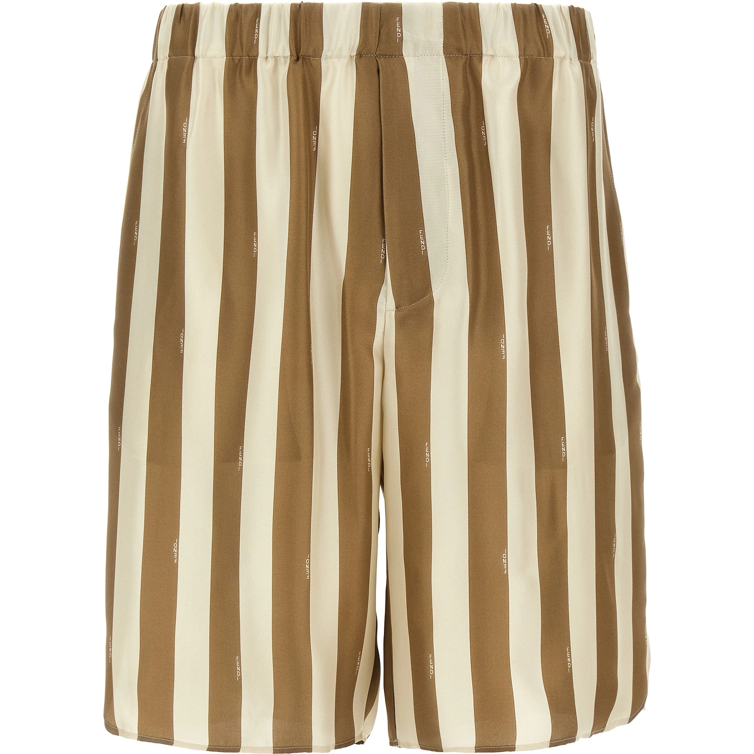 Beige Silk Bermuda Shorts