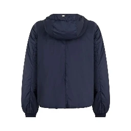 Blue Polyamide Full-Length Jacket