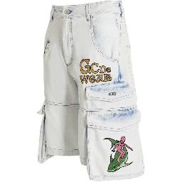 Blue Cotton Bermuda Shorts