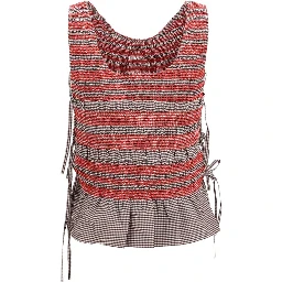 Brown Cotton Sleeveles T-Shirt