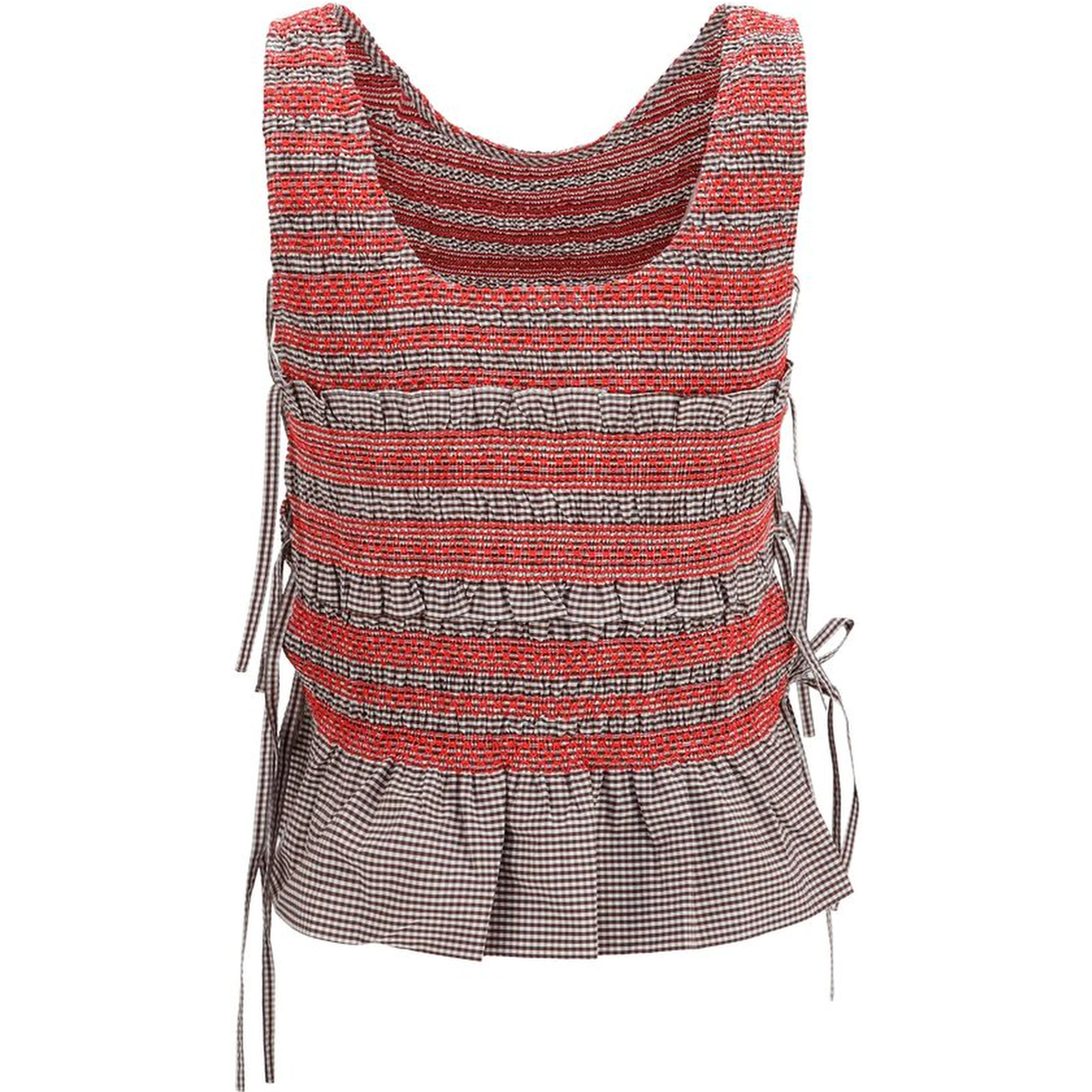 Brown Cotton Sleeveles T-Shirt