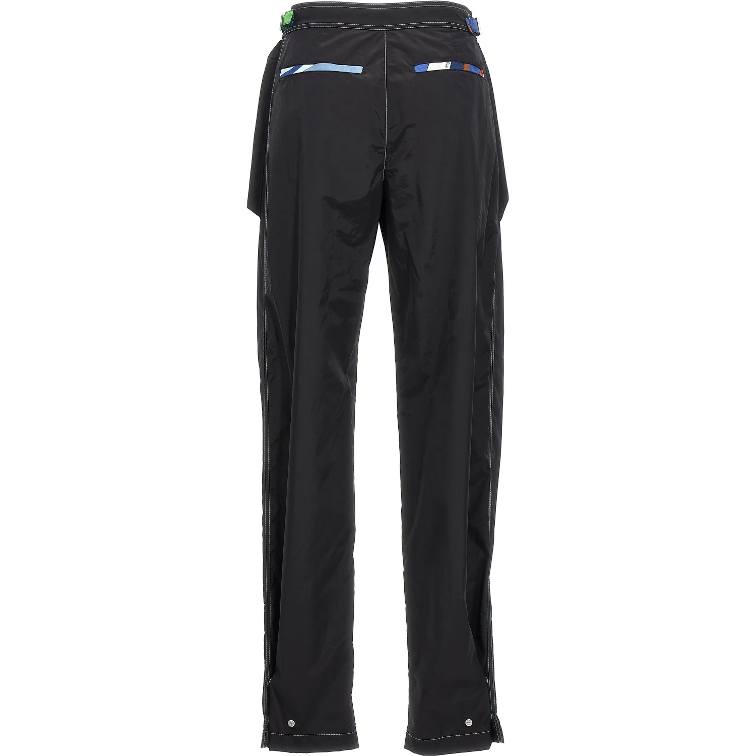 Black Polyamide Casual Pants